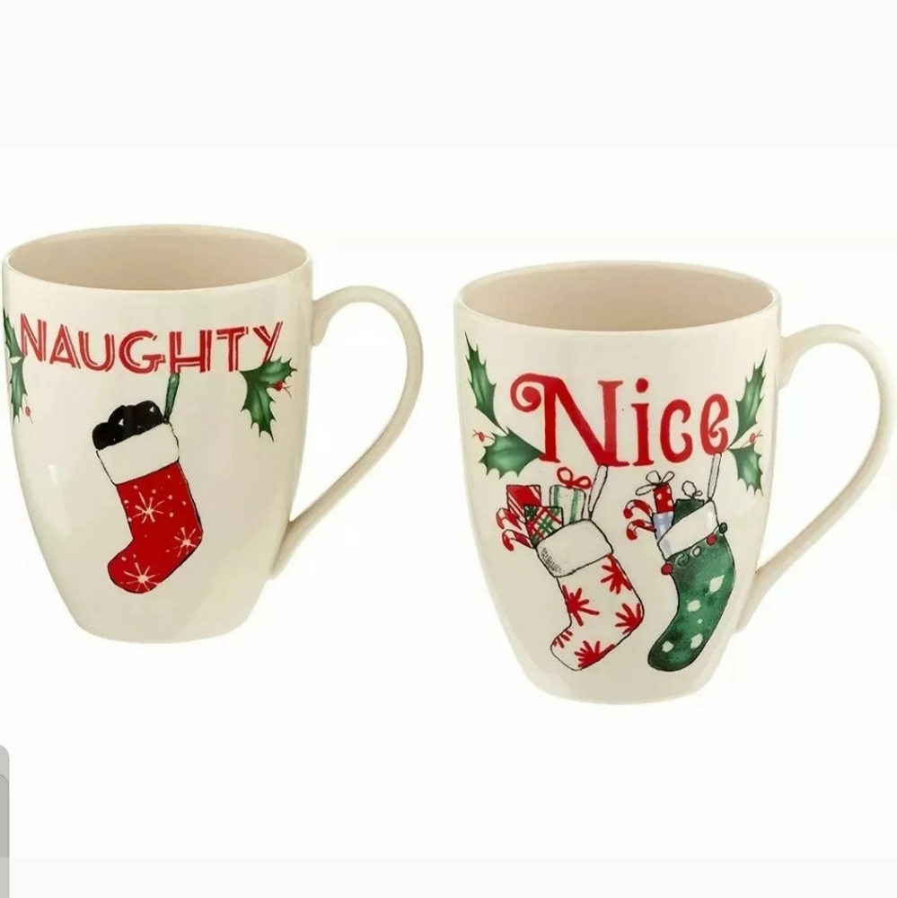 Lenox Naughty and Nice Christmas Coffee Mug Set